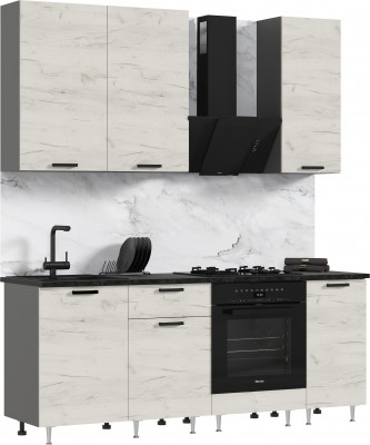 Кухня Рио NEW ЛДСП 2,0/900м (490) Компановка №2 Дуб Крафт Белый/Графит