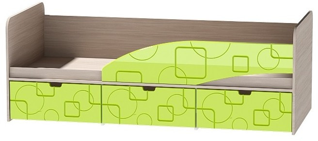 Детская кровать Бриз-3 80х190, квадрат (Шоколад/Ясень шимо светлый/правый)