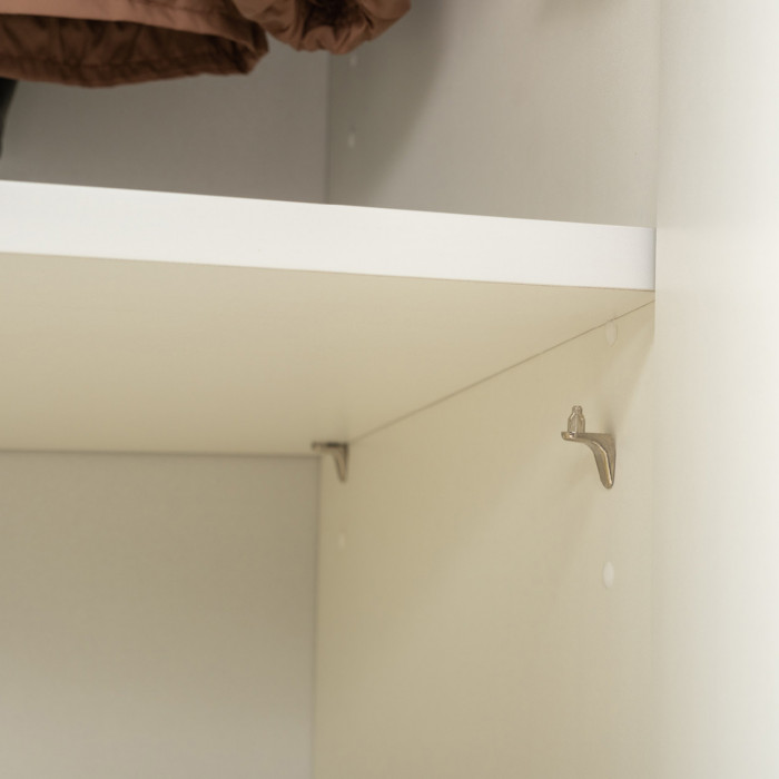 Октава Прихожая 33, цвет белый шагрень/дуб крафт золотой/фасады МДФ белый шагрень, ШхГхВ 226,4х35,4х197,6 см., универсальная сборка