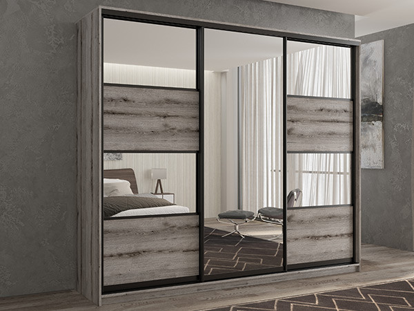 Шкаф-купе Кааппи 5 Эвок Окаменелый 240х45х230 см