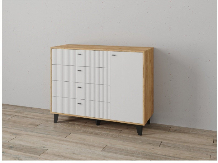 Комод Катрин-13 дуб крафт золотой/карбон фарфор