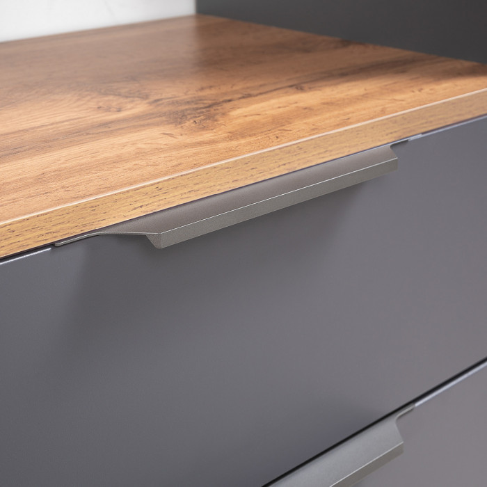 Октава Прихожая 03, серый графит/дуб крафт золотой/фасады МДФ серый графит