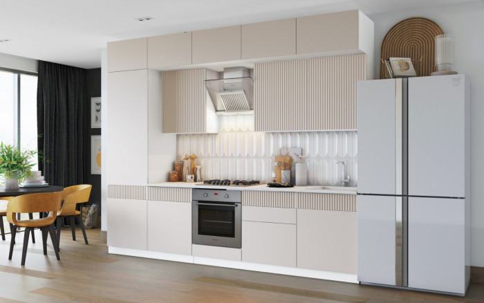 Кухня Оливия NEW 3,0м Кашемир/Белый (Антарес)
