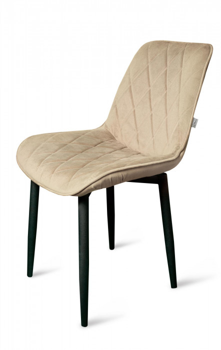 Стул "Оскар" черный матовый Томми 02 бежевый