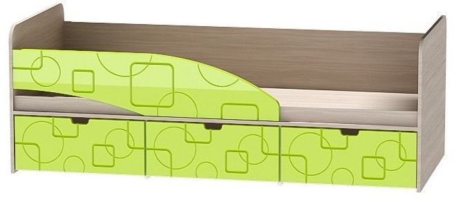 Детская кровать Бриз-3 80х190, квадрат (Шоколад/Ясень шимо светлый/левый)