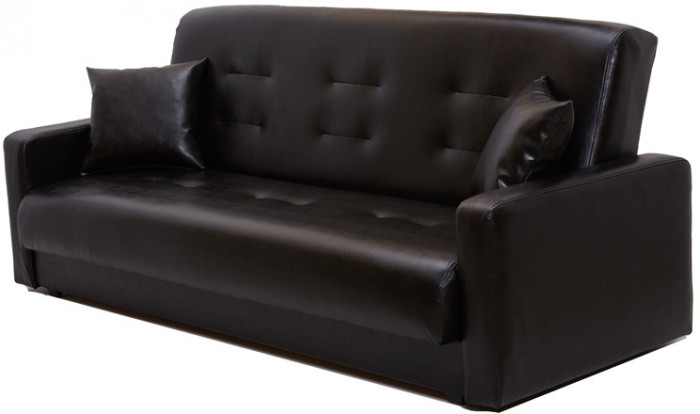 Диван-кровать Аккорд 120х190, книжка, экокожа, цвет черный