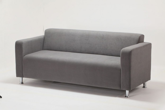 Диван прямой Томи, 200 см, велюр, серый графит