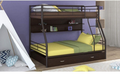 Двухъярусная кровать Гранада-2ПЯ (Дуб Айленд, Серый)