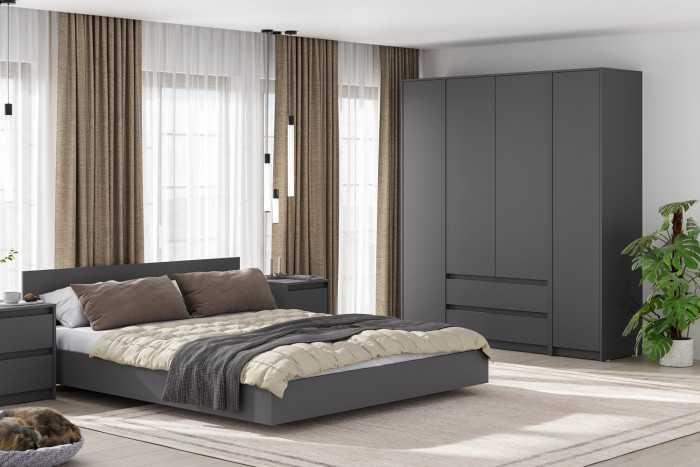 Тумба прикроватная Айден ТБ06-400, Серый графит