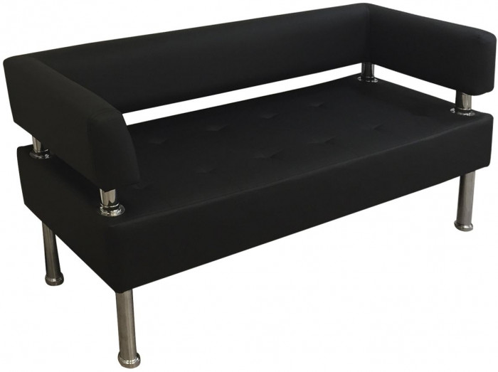 Диван Бизнес 100, экокожа, черный