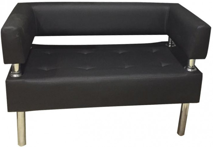 Диван Бизнес 100, экокожа, черный