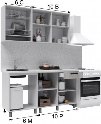 Кухонный гарнитур Версаль 1,6м Арктик/Арктик