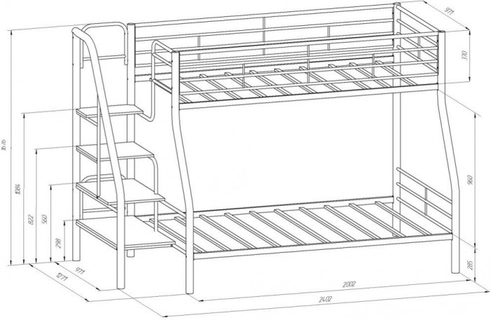 Двухъярусная кровать Толедо-1П (Коричневый)