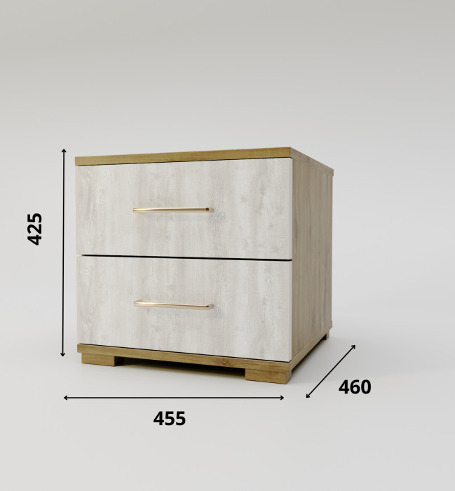 Модульная спальная комната "Мишель" - Дуб наварра/Бетон пайн светлый