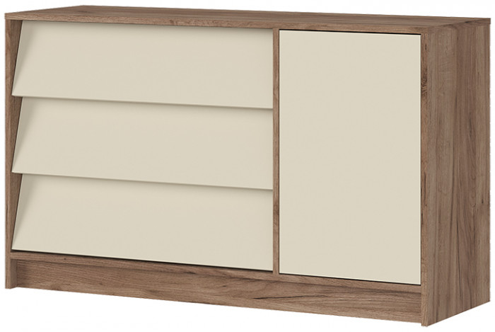 РЕЙН КМ 01 Комод 1200 (1200х720х400) Фасад КАШЕМИР/Корпус ДУБ КРАФТ ТАБАЧНЫЙ