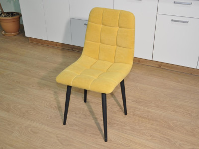 Стул Х / черный /велюр горчица