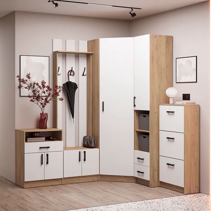 мс для прихожей Вега ВШ-2 дуб крафт золотой/белый