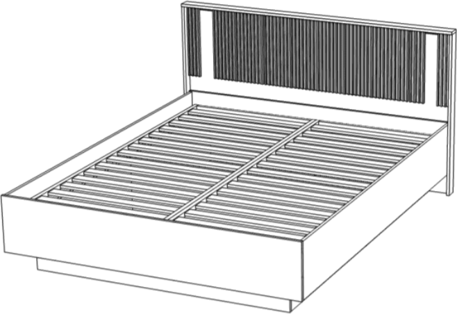 Кровать 160х200 "Герта" с ортопедическим основанием + ПМ - Дуб канзас/Зеленый матовый