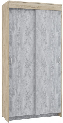 Шкаф-купе Бассо 1 м, дуб крафт серый/бетонный камень