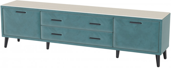 Тумба ТВ интерьерная 2,0 Пай бирюза/мдф клен кремовый