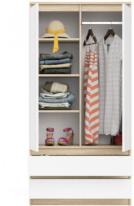 Мори Шкаф МШ900.1, дуб сонома/белый