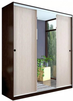 Шкаф-купе Альянс 2000 (Венге / дуб беленый)