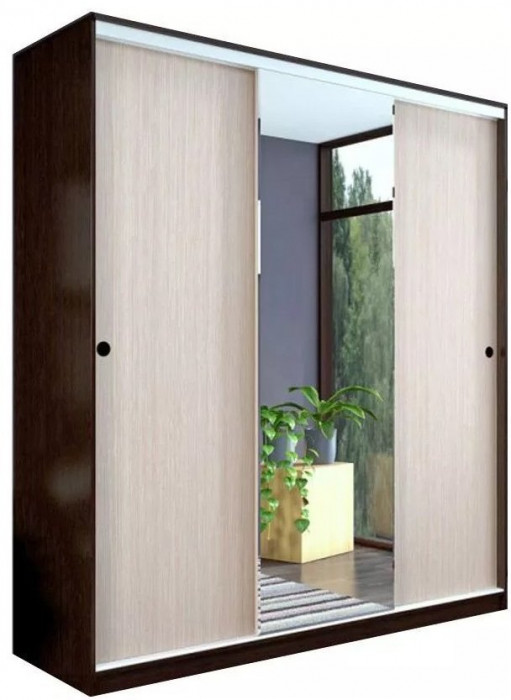 Шкаф-купе Альянс 2000 (Венге / дуб беленый)