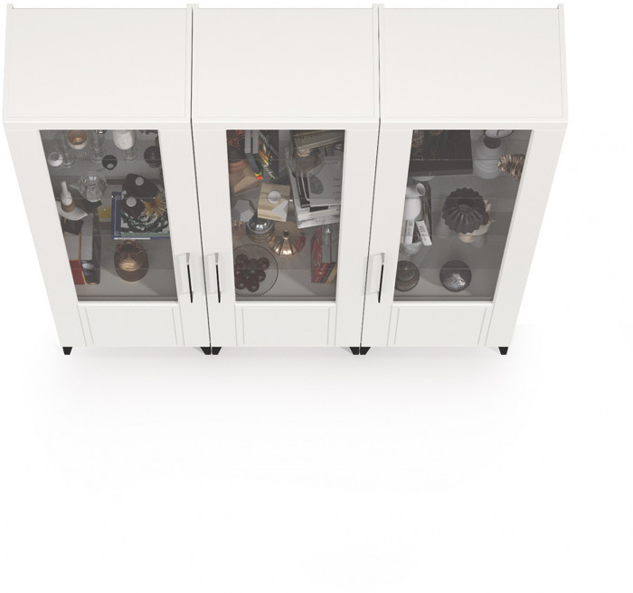 Валенсия Гостиная № 130, ЛДСП белый шагрень/МДФ белый шагрень