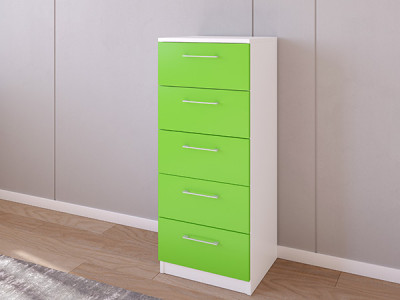 Комод 02/23 45х40х110 Белый/Салатовый