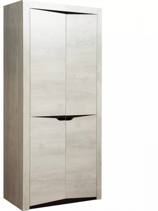 33.03 Лючия 2-х дв. шкаф для одежды бетонпайн белый/венге