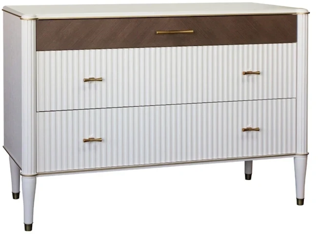 Комод с тремя ящиками "Тиволи" - Латте (лак)