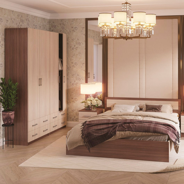 ГАРМОНИЯ ШК 603 М шкаф 2х створчатый (0,8х2,2х0,5) венге/белфорт