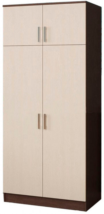 Шкаф распашной 2 двери штанга+полка (Ясень шимо темный / светлый)