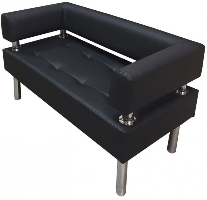 Диван Бизнес 120, экокожа, черный