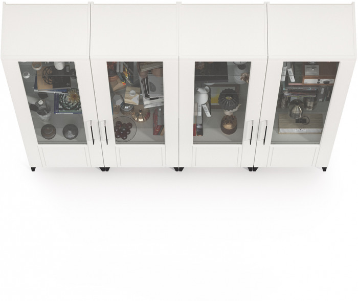 Валенсия Гостиная № 131, ЛДСП белый шагрень/МДФ белый шагрень