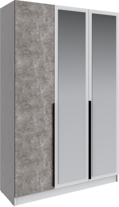 Шкаф Мадрид (1,5) с зеркалом, Белый/Ателье светлое
