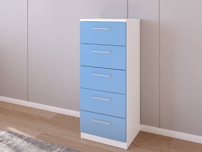 Комод 02/23 45х40х110 Белый/Голубой
