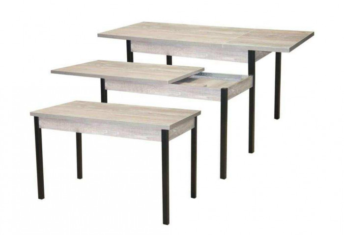 Стол обеденный Бродвей Бетон темный / черный