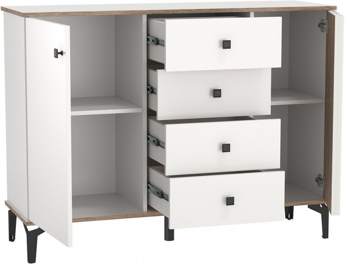 Комод 51.04 Либерти опора h=150мм Белый / Дуб Каньон