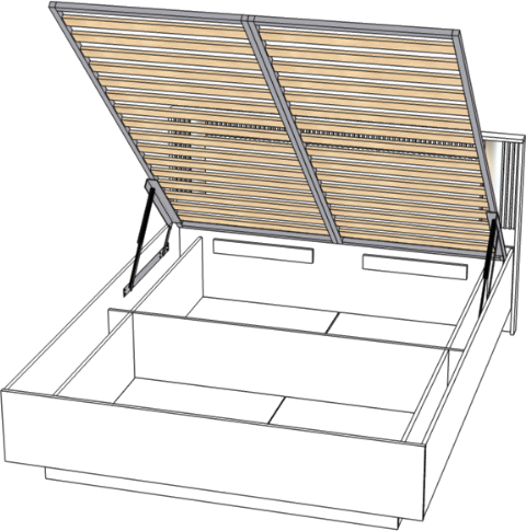 Кровать 160х200 "Харди" с подъемным механизмом - Латте/Ирландский ликер