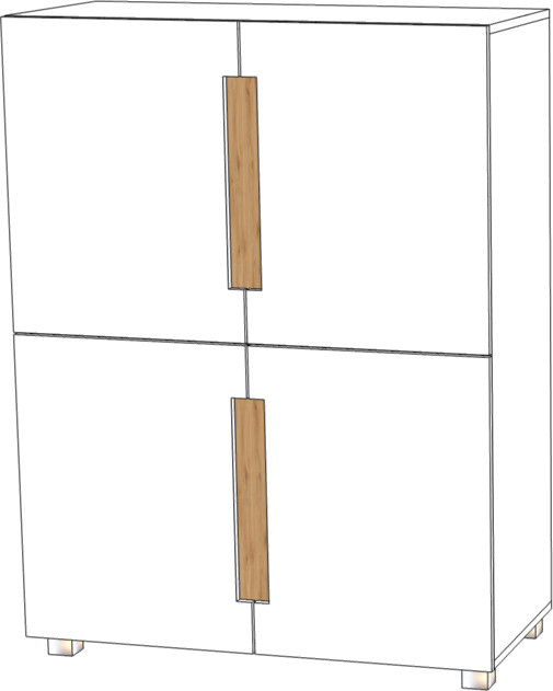 Комод с четырьмя дверьми "Шанталь" - Дуб наварра/Белый