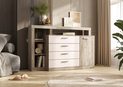 Комод Ангара, Крафт серый/Кашемир