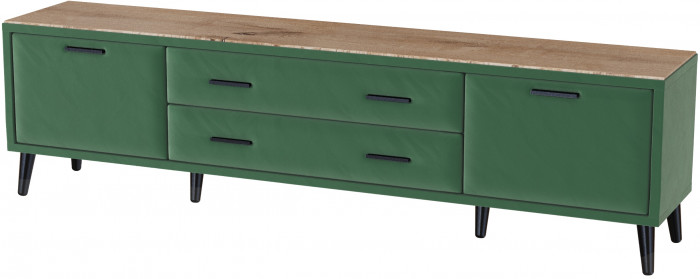 Тумба ТВ интерьерная 2,0 Пай изумруд/мдф дуб канадский