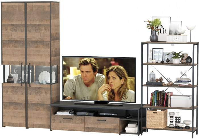 Трувор Гостиная 028, дуб гранж песочный/интра