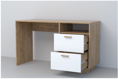 Эго Стол Ст-3 ПД (Глянец Белый/Дуб Крафт Золотой)