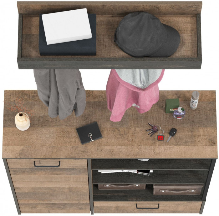 Трувор 13.307.01 Комод + 15.04 Вешалка, дуб гранж песочный/интра