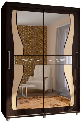Шкаф-купе Комфорт 12 Прайм с фигурными зеркалами 1500 (Крафт белый)