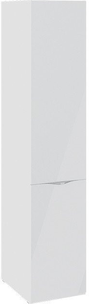 Глосс СМ-319.07.111 Шкаф для белья со стеклянной дверью (Белый глянец/Стекло)