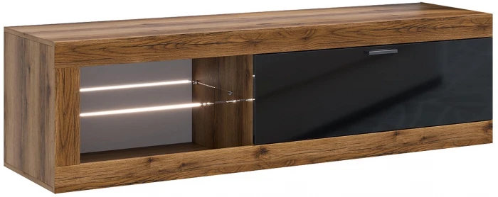 Прага Модульная Гостиная, вариант №5, Дуб Делано/Черный глянец