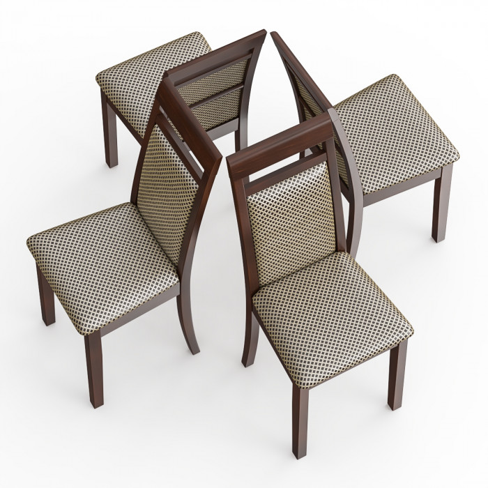 Четыре стула Мебель--24 Гольф-12 разборных, цвет орех, обивка ткань руми 812/8, ШхГхВ 40х40х100 см., от пола до верха сид. 47 см (мягк. спинка)